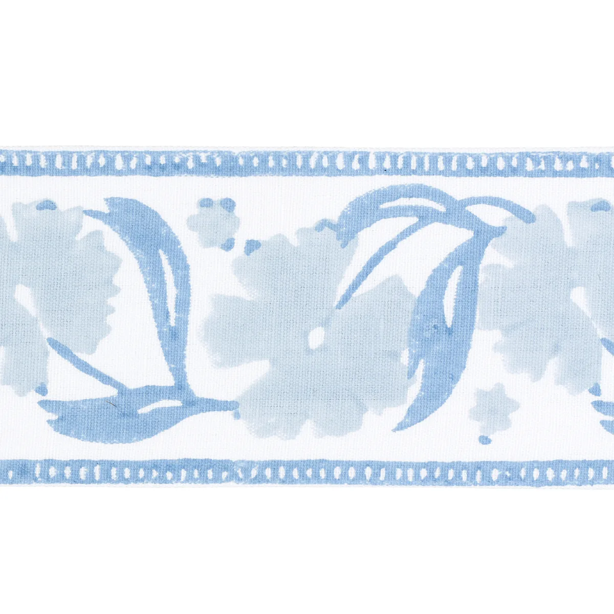 Schumacher Adra Hand Blocked Tape trim in Slate & Sky (74406)