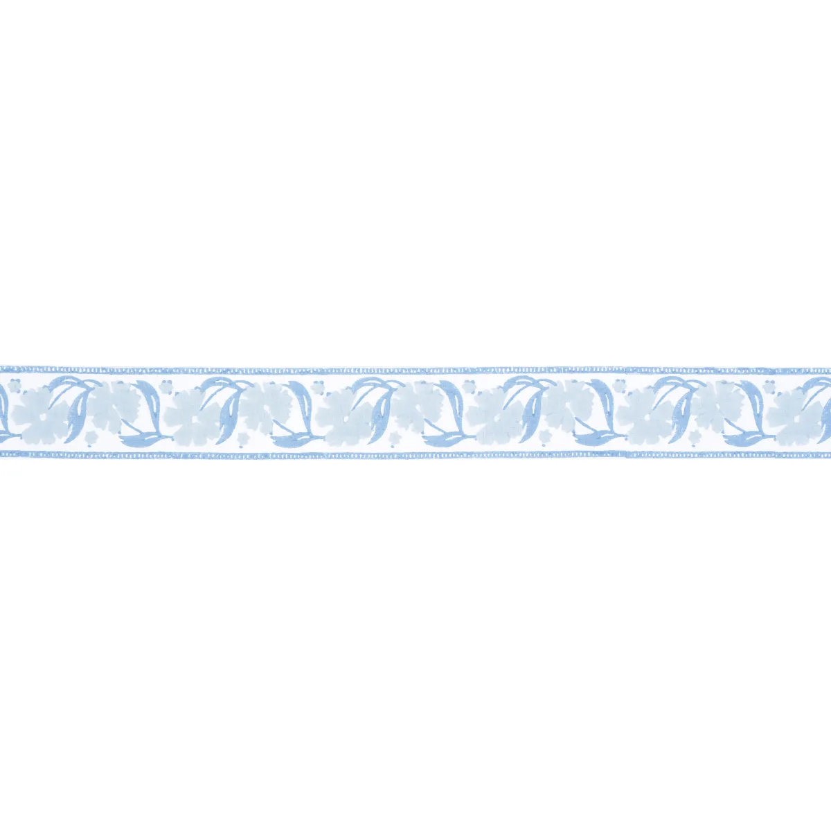 Schumacher Adra Hand Blocked Tape trim in Slate & Sky (74406)
