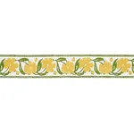 74404 | Adra Hand Blocked Tape - Yellow & Green Schumacher Adra Hand Blocked Tape trim in Yellow & Green (74404)