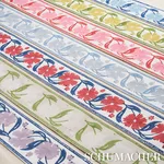 74404 | Adra Hand Blocked Tape - Yellow & Green Schumacher Adra Hand Blocked Tape trim in Yellow & Green (74404)
