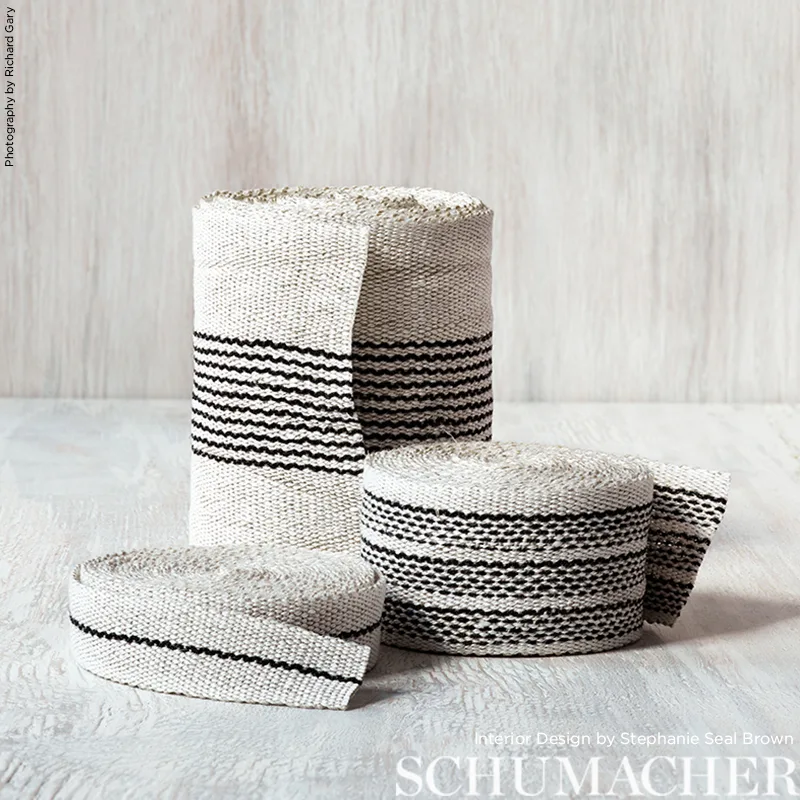 77060 | Agnes Narrow Tape - White & Black Schumacher Agnes Narrow Tape trim in White & Black (77060)