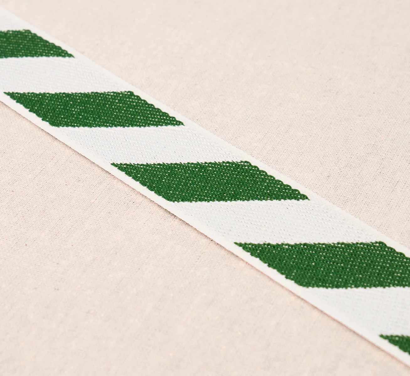 Schumacher Airmail I Indoor/Outdoor Tape trim in Green and Ivory (82422)