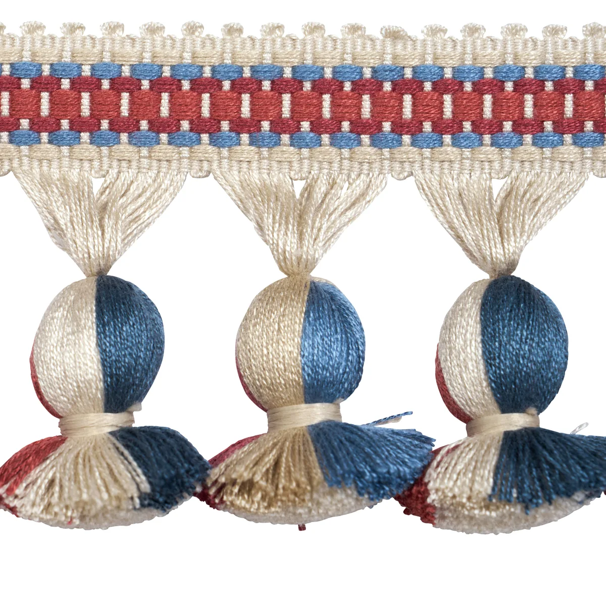 Schumacher Ali Tassel trim in Rouge & Navy (84673)