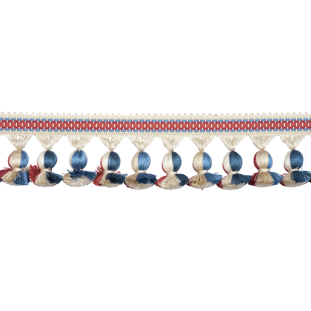 Schumacher Ali Tassel trim in Rouge & Navy (84673)