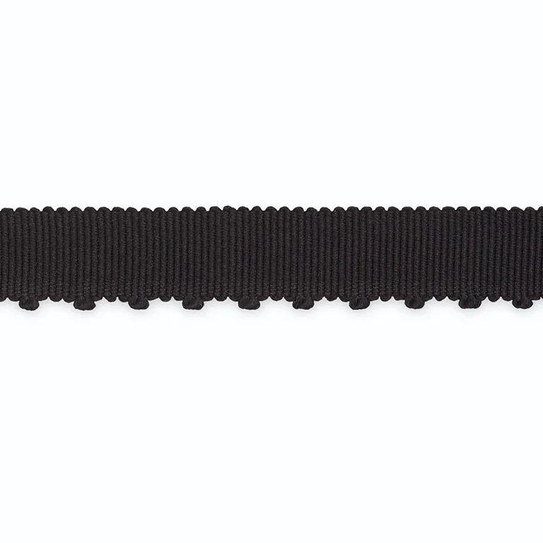 Schumacher Amy Picot-Edge Grosgrain trim in Black (B109-9)