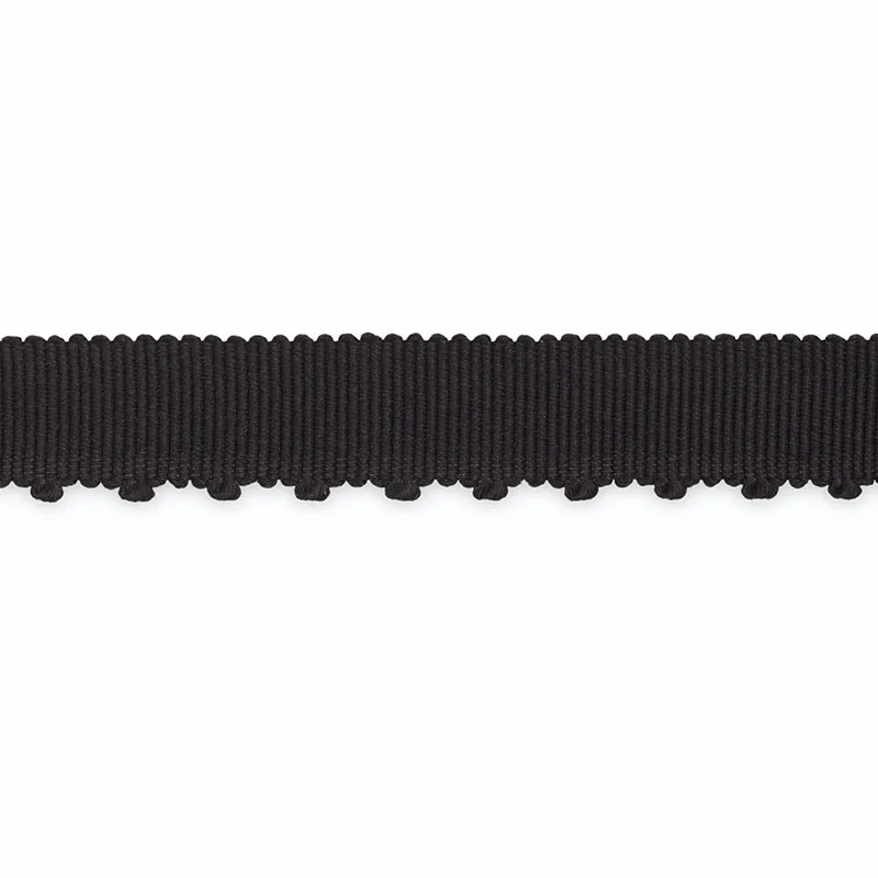 Schumacher Amy Picot-Edge Grosgrain trim in Black (B109-9)