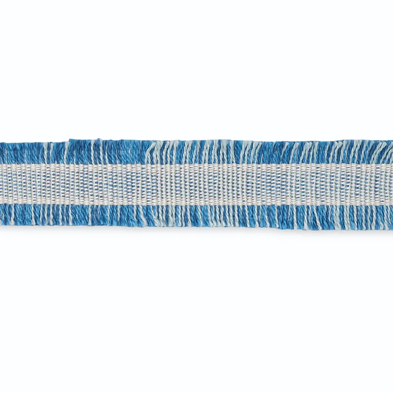 Schumacher Ansley Cotton Braid trim in Ivory/Delft (B113-3)