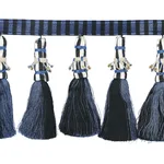 79600 | Antony Tassel Trim - Blue & Black Schumacher Antony Tassel Trim in Blue & Black (79600)