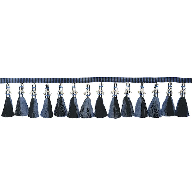 Schumacher Antony Tassel Trim in Blue & Black (79600)