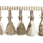 79602 | Antony Tassel Trim - Natural & Ivory Schumacher Antony Tassel Trim in Natural & Ivory (79602)