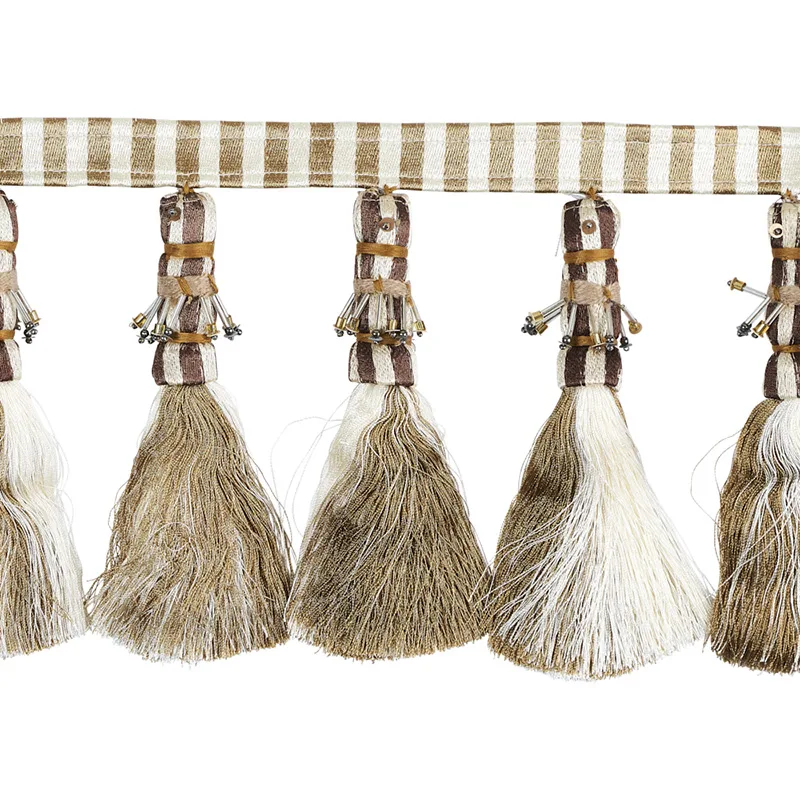 Schumacher Antony Tassel  Trim in Natural & Ivory (79602)