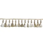 79602 | Antony Tassel Trim - Natural & Ivory Schumacher Antony Tassel Trim in Natural & Ivory (79602)