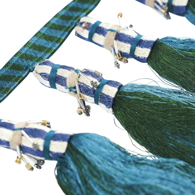 Schumacher Antony Tassel Trim in Peacock & Green (79601)
