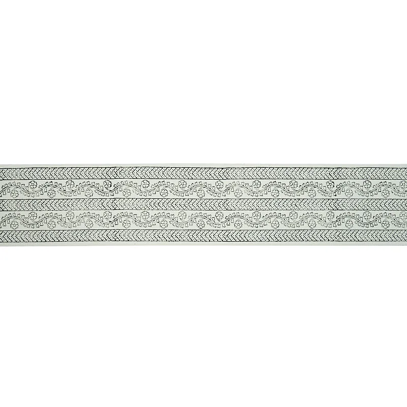 Schumacher Arbela Hand Blocked Tape trim in Charcoal (78440)