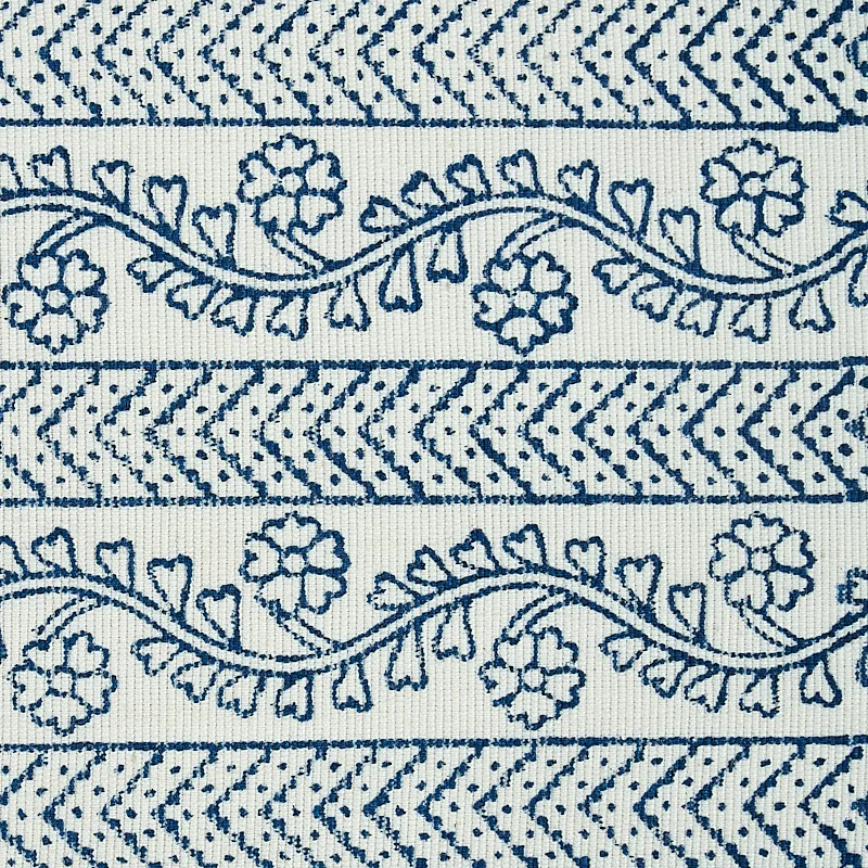 78441 | Arbela Hand Blocked Tape - Indigo Schumacher Arbela Hand Blocked Tape trim in Indigo (78441)