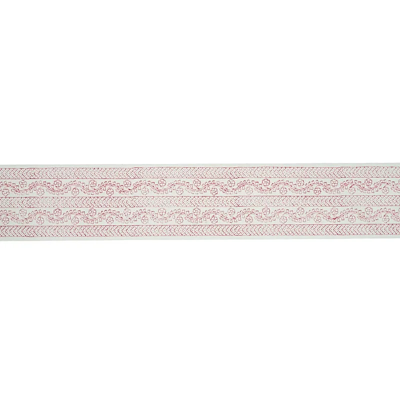 Schumacher Arbela Hand Blocked Tape trim in Pink (78442)