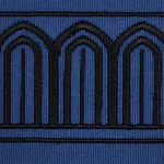 81150 | Arches Embroidered Tape Medium - Black on Navy Schumacher Arches Embroidered Tape Medium trim in Black on Navy (81150)