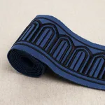 81150 | Arches Embroidered Tape Medium - Black on Navy Schumacher Arches Embroidered Tape Medium trim in Black on Navy (81150)