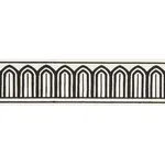 Schumacher Arches Embroidered Tape Medium trim in Black on White (70760)
