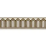 81154 | Arches Embroidered Tape Medium - Brown Schumacher Arches Embroidered Tape Medium trim in Brown (81154)