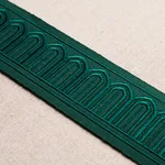 70768 | Arches Embroidered Tape Medium - Emerald Schumacher Arches Embroidered Tape Medium trim in Emerald (70768)