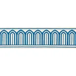 70762 | Arches Embroidered Tape Medium - Peacock Schumacher Arches Embroidered Tape Medium trim in Peacock (70762)