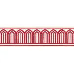 70761 | Arches Embroidered Tape Medium - Red Schumacher Arches Embroidered Tape Medium trim in Red (70761)