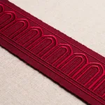 70769 | Arches Embroidered Tape Medium - Red Schumacher Arches Embroidered Tape Medium trim in Red (70769)