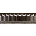81153 | Arches Embroidered Tape Medium - Sky on Brown Schumacher Arches Embroidered Tape Medium trim in Sky on Brown (81153)