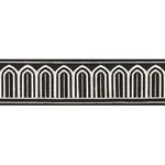 70766 | Arches Embroidered Tape Medium - White on Black Schumacher Arches Embroidered Tape Medium trim in White on Black (70766)