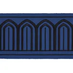 81160 | Arches Embroidered Tape Wide - Black on Navy Schumacher Arches Embroidered Tape Wide trim in Black on Navy (81160)