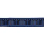 81160 | Arches Embroidered Tape Wide - Black on Navy Schumacher Arches Embroidered Tape Wide trim in Black on Navy (81160)