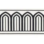 70770 | Arches Embroidered Tape Wide - Black on White Schumacher Arches Embroidered Tape Wide trim in Black on White (70770)