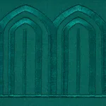 70779 | Arches Embroidered Tape Wide - Emerald Schumacher Arches Embroidered Tape Wide trim in Emerald (70779)
