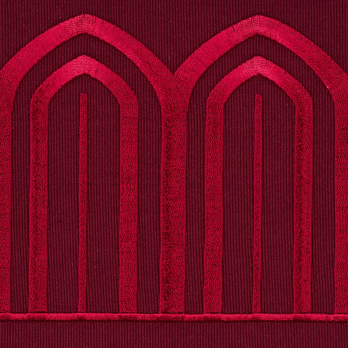 70778 | Arches Embroidered Tape Wide - Red Schumacher Arches Embroidered Tape Wide trim in Red (70778)