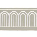 70776 | Arches Embroidered Tape Wide - Taupe Schumacher Arches Embroidered Tape Wide trim in Taupe (70776)