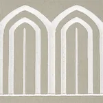 70776 | Arches Embroidered Tape Wide - Taupe Schumacher Arches Embroidered Tape Wide trim in Taupe (70776)