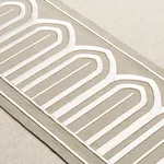 70776 | Arches Embroidered Tape Wide - Taupe Schumacher Arches Embroidered Tape Wide trim in Taupe (70776)
