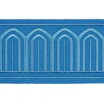 81161 | Arches Embroidered Tape Wide - Teal Schumacher Arches Embroidered Tape Wide trim in Teal (81161)