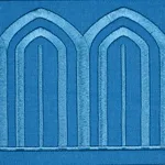 81161 | Arches Embroidered Tape Wide - Teal Schumacher Arches Embroidered Tape Wide trim in Teal (81161)
