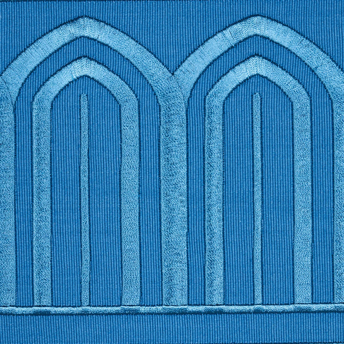 81161 | Arches Embroidered Tape Wide - Teal Schumacher Arches Embroidered Tape Wide trim in Teal (81161)
