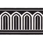 70777 | Arches Embroidered Tape Wide - White on Black Schumacher Arches Embroidered Tape Wide trim in White on Black (70777)