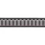 70777 | Arches Embroidered Tape Wide - White on Black Schumacher Arches Embroidered Tape Wide trim in White on Black (70777)