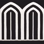 70777 | Arches Embroidered Tape Wide - White on Black Schumacher Arches Embroidered Tape Wide trim in White on Black (70777)