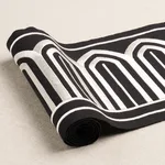 70777 | Arches Embroidered Tape Wide - White on Black Schumacher Arches Embroidered Tape Wide trim in White on Black (70777)