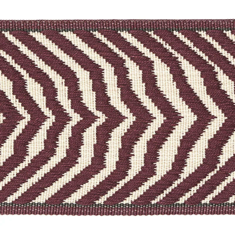 Schumacher Arcure Ripple Tape trim in Aubergine (79702)