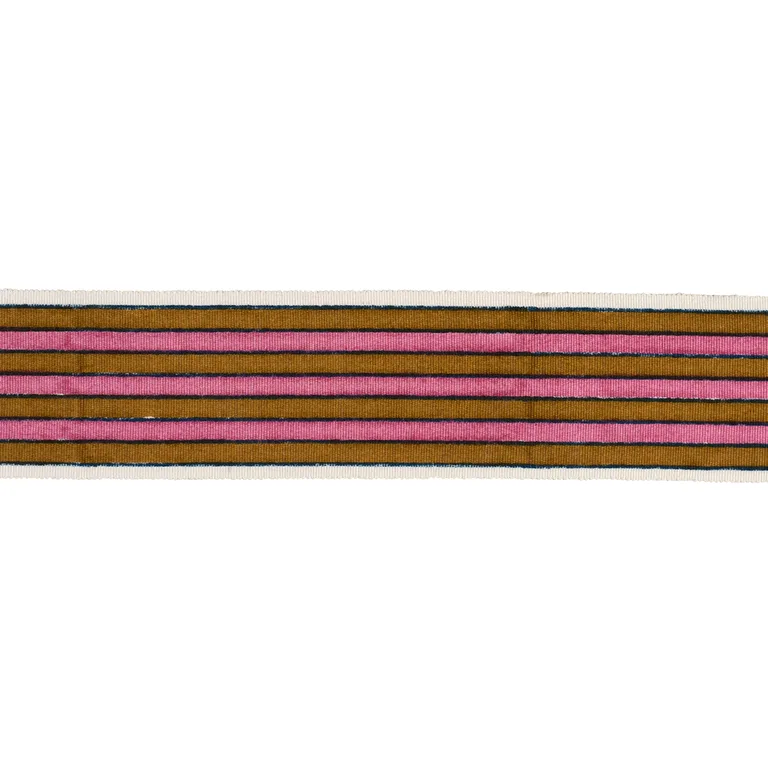 Schumacher Arya Stripe Hand Block Trim in Gold (85431)