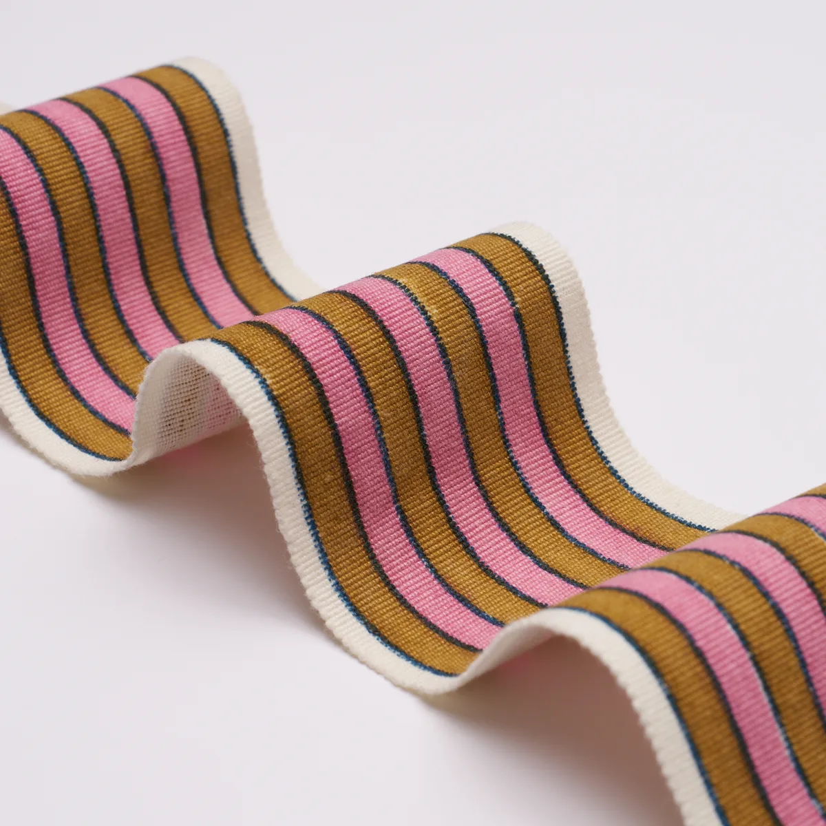 85431 | Arya Stripe Hand Block Trim - Gold Schumacher Arya Stripe Hand Block Trim in Gold (85431)