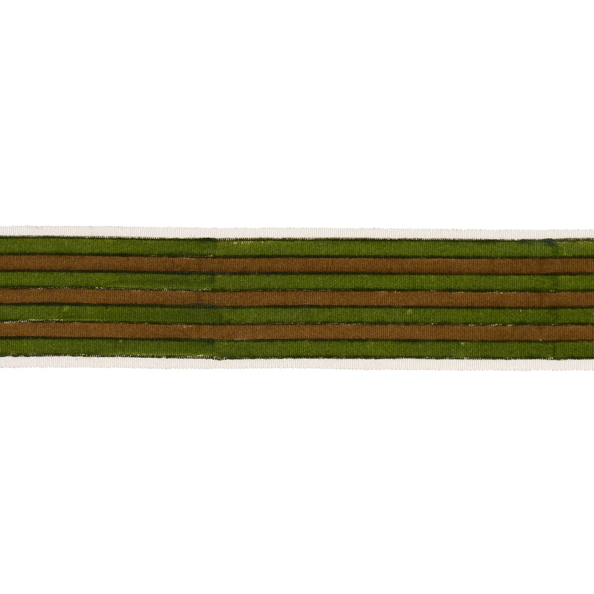 Schumacher Arya Stripe Hand Block Trim in Green (85432)