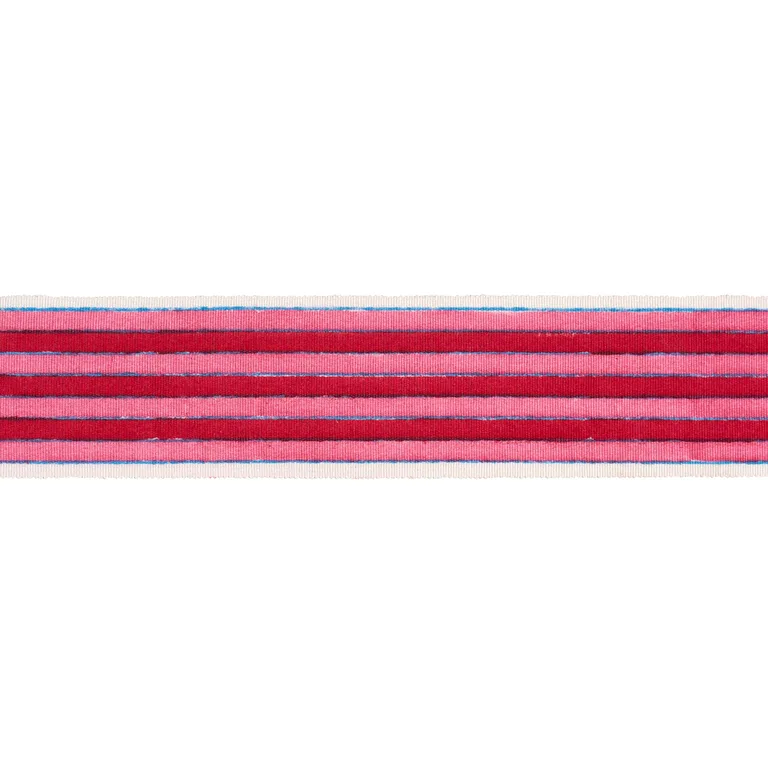 Schumacher Arya Stripe Hand Block Trim in Pink (85430)